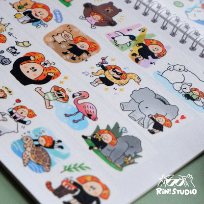 Kawaii Animal Washi Stickers: Day Dream Friends, Journaling (V27)