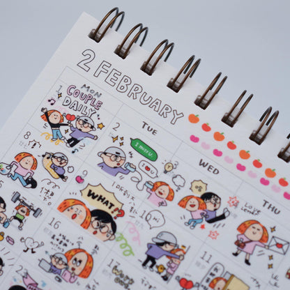 Kawaii Couple Washi Stickers, Valentines Gift, Journal Stickers