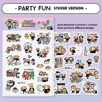 Bullet Journal Stickers, Play Stickers, Fun Stickers, Party Stickers, Planner Stickers, Kawaii Journal Stickers, Diary Stickers, V15