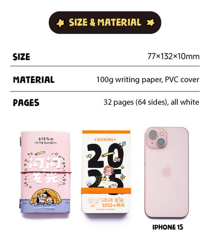 Mini Pocket book, Journal, Mini Memo, Mini Todo, Notebook, Cute Stationery, Replaceable, A7 pocket book, Mini notebook, notebook in hand
