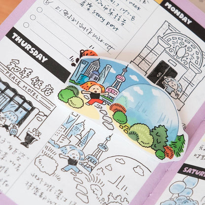 Shanghai City Walk Stickers: Travel Journal Embellishments