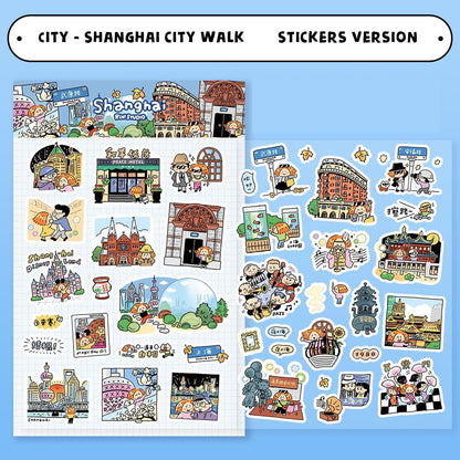 Shanghai City Walk Stickers: Travel Journal Embellishments