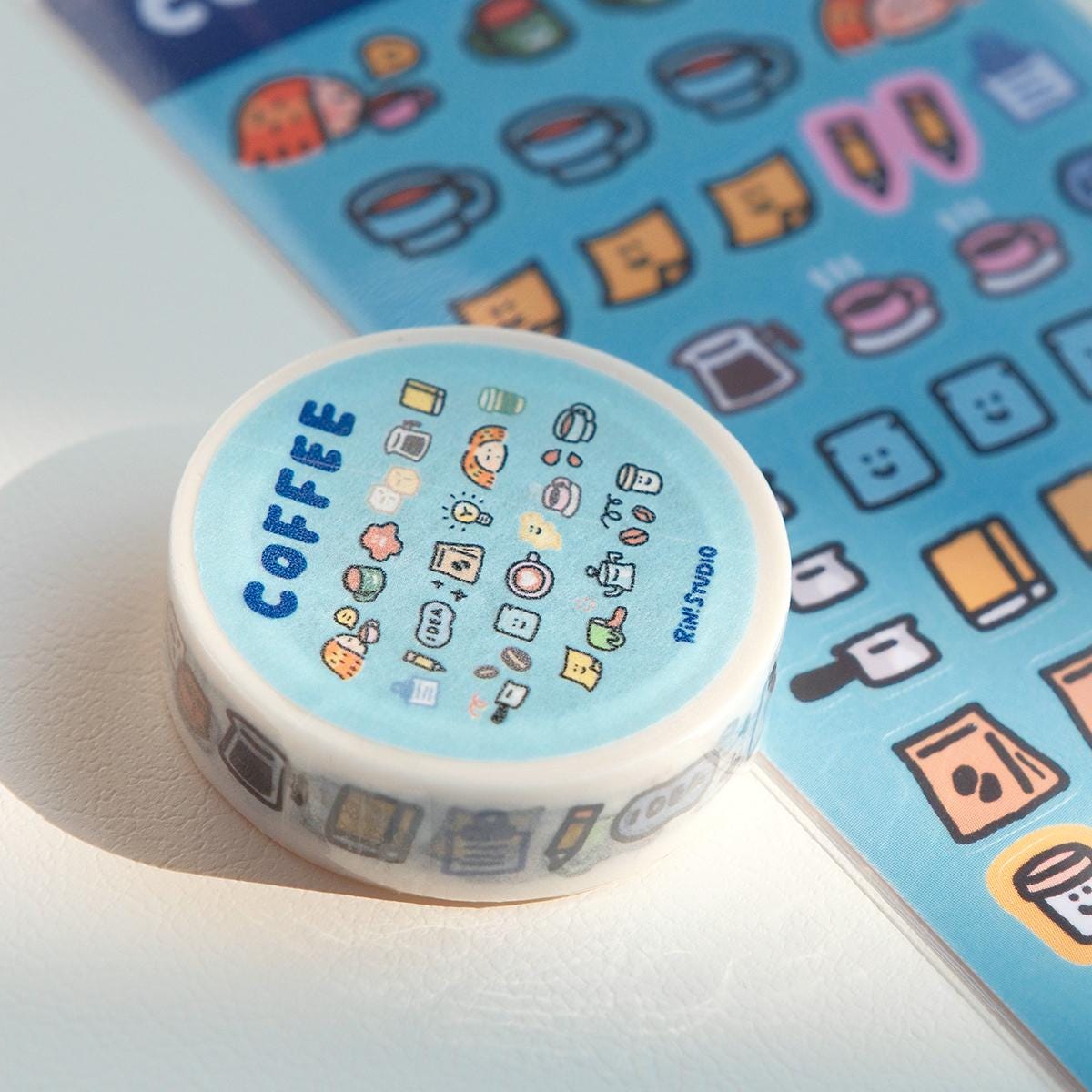 Kawaii Coffee Washi Tape: Mini Emoji Stickers, Scrapbooking Craft Tape