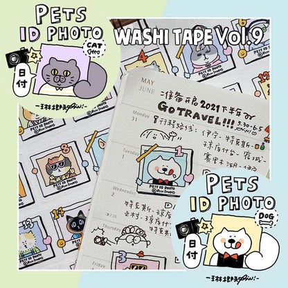 Stickers - Cute Dogs & Cats | Kawaii Stationery for Journaling | Pet ID Vol. 9 | Crafting Tape by RiN Studio