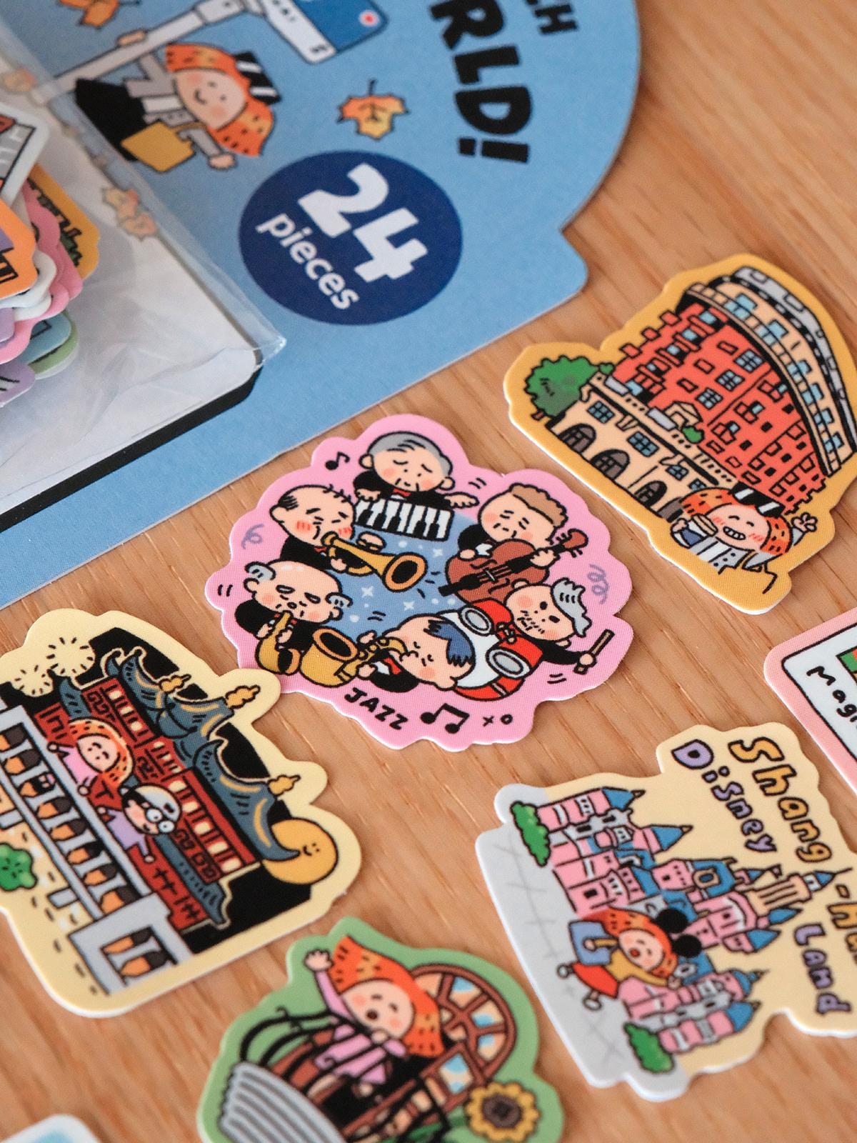 Shanghai Stickers: Kawaii City Journaling Stickers (24 Pieces)