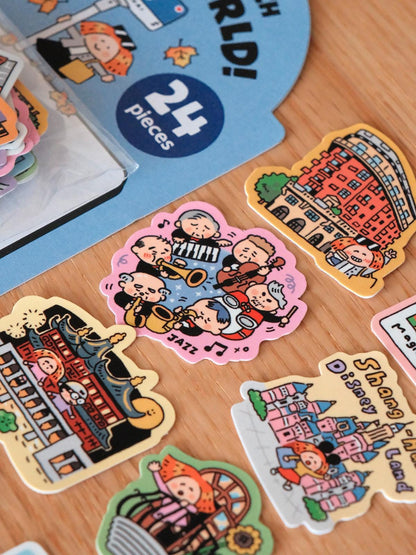 Shanghai Stickers: Kawaii City Journaling Stickers (24 Pieces)