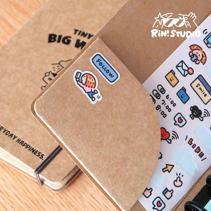 A7/M5 Ring Binder Notebook: Craft Paper Journal Organizer