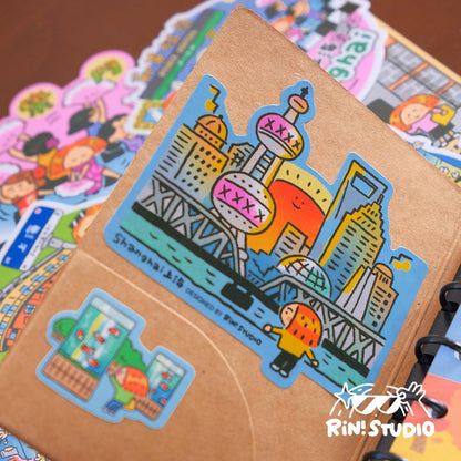 Shanghai Stickers: Kawaii City Travel Stickers by RiN Studio