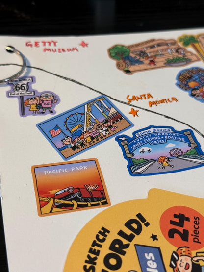 Stickers | Los Angeles | Luggage stickers | Pack | Journaling | City | Kawaii Stationery | Cute | RiN studio original