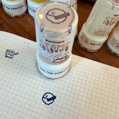 Mini Food Stamp: Rice Toast Round Stamp for Creative Crafting