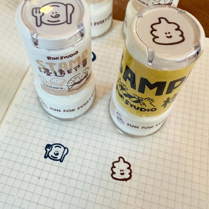 Mini Portable Stamp: Plate and Poop Pattern - RiN! Studio