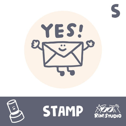 Mini "Yes" or "Idea" Stamp: 10mm Round Journaling Stamp