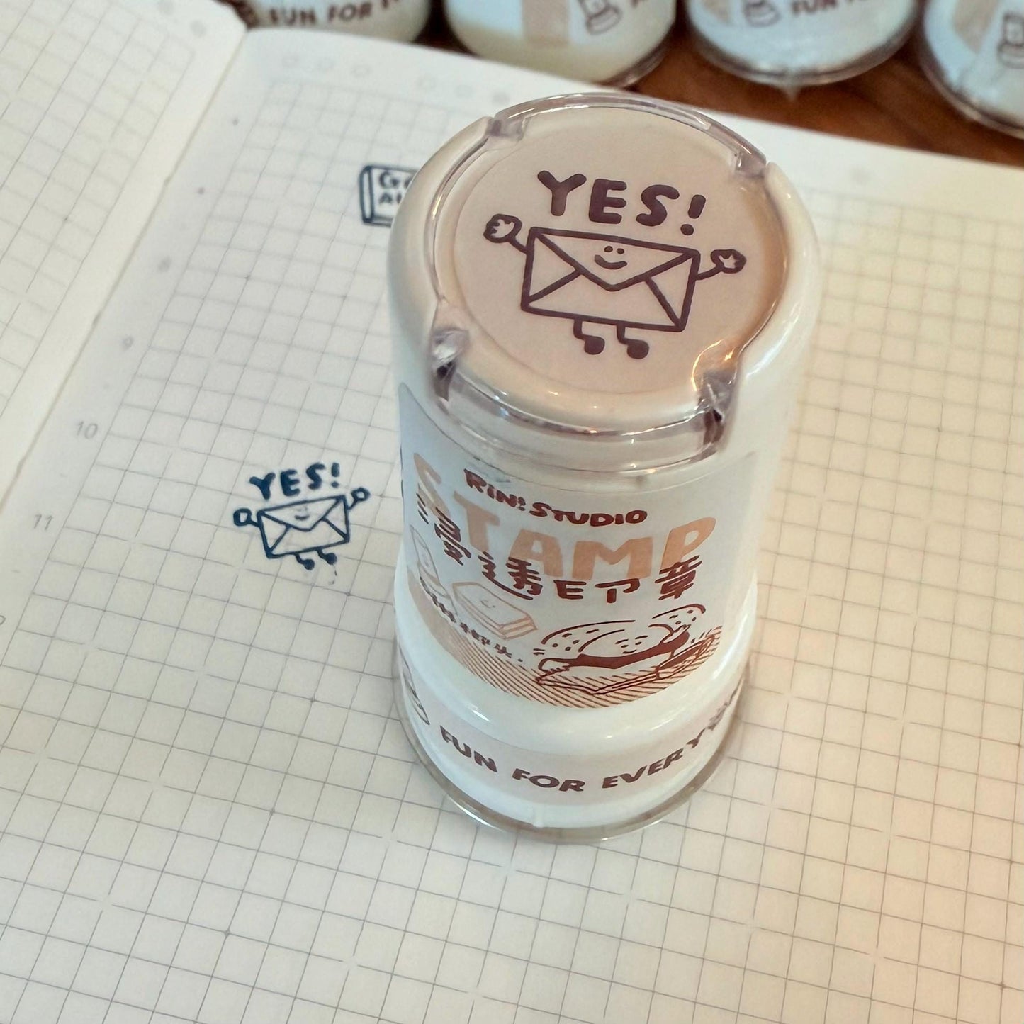 Mini "Yes" or "Idea" Stamp: 10mm Round Journaling Stamp