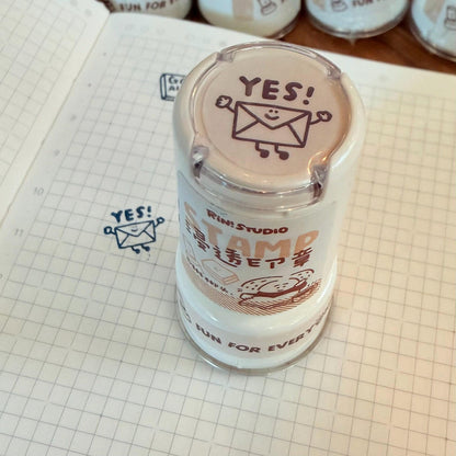 Mini "Yes" or "Idea" Stamp: 10mm Round Journaling Stamp