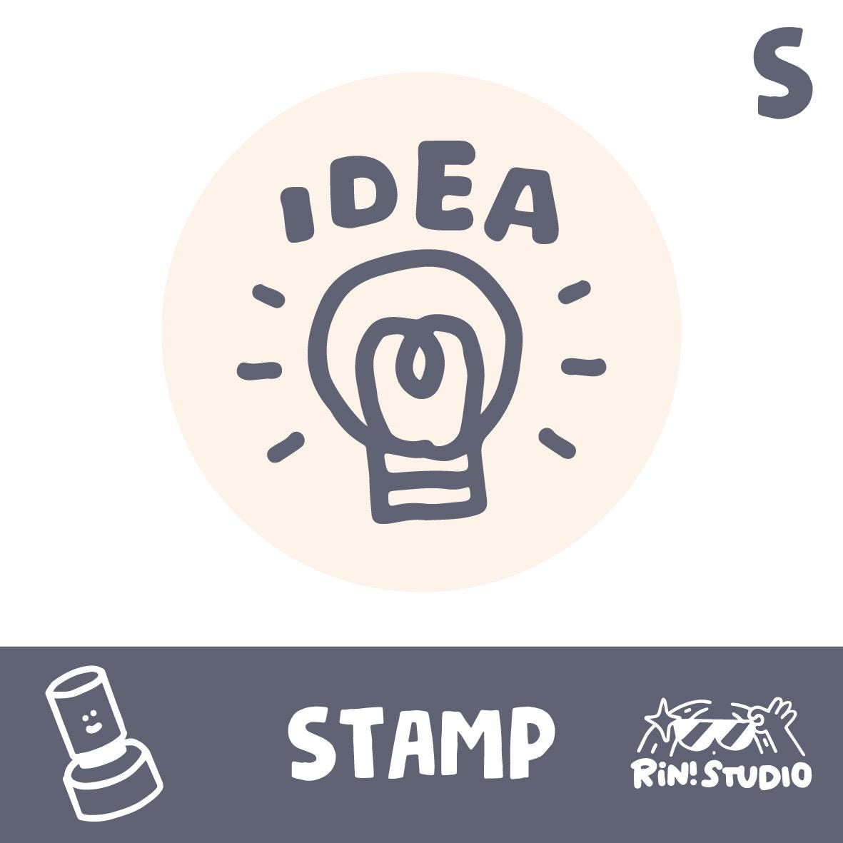 Mini "Yes" or "Idea" Stamp: 10mm Round Journaling Stamp