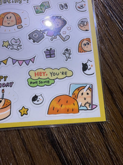 Kawaii PVC Stickers: Sketch Diary, Calendar Stickers