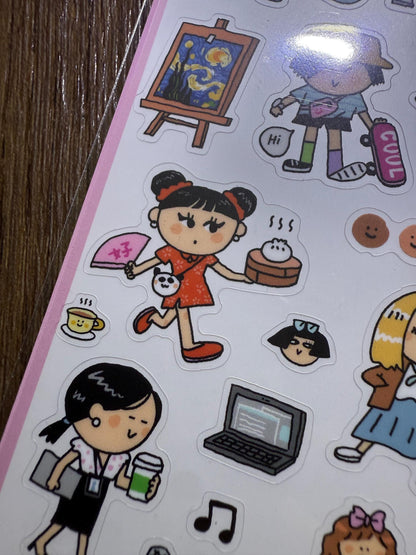 Girls Power PVC Stickers: RiN Studio Original