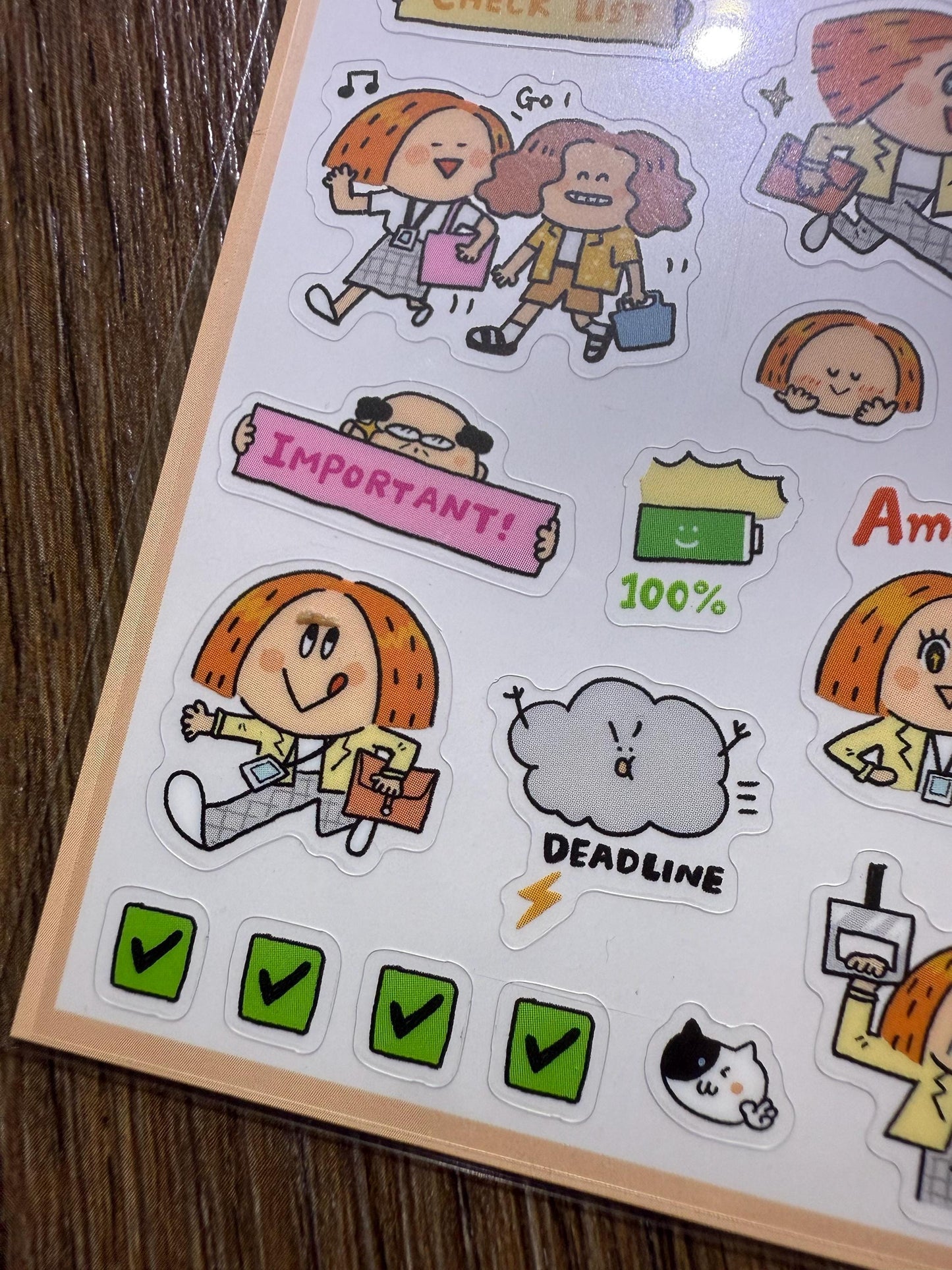 Kawaii PVC Stickers: Work Diary, Office Life Stickers