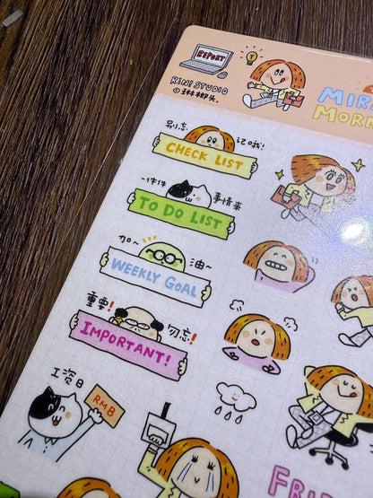 Kawaii Washi Tape Stickers: Work Diary, Office Life
