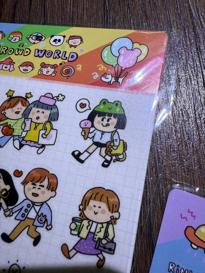 Kawaii Large Washi Tape Stickers: Crowd world, diversity sticker, Rainbow sticker, Pride Sticker, LGBT+ sticker