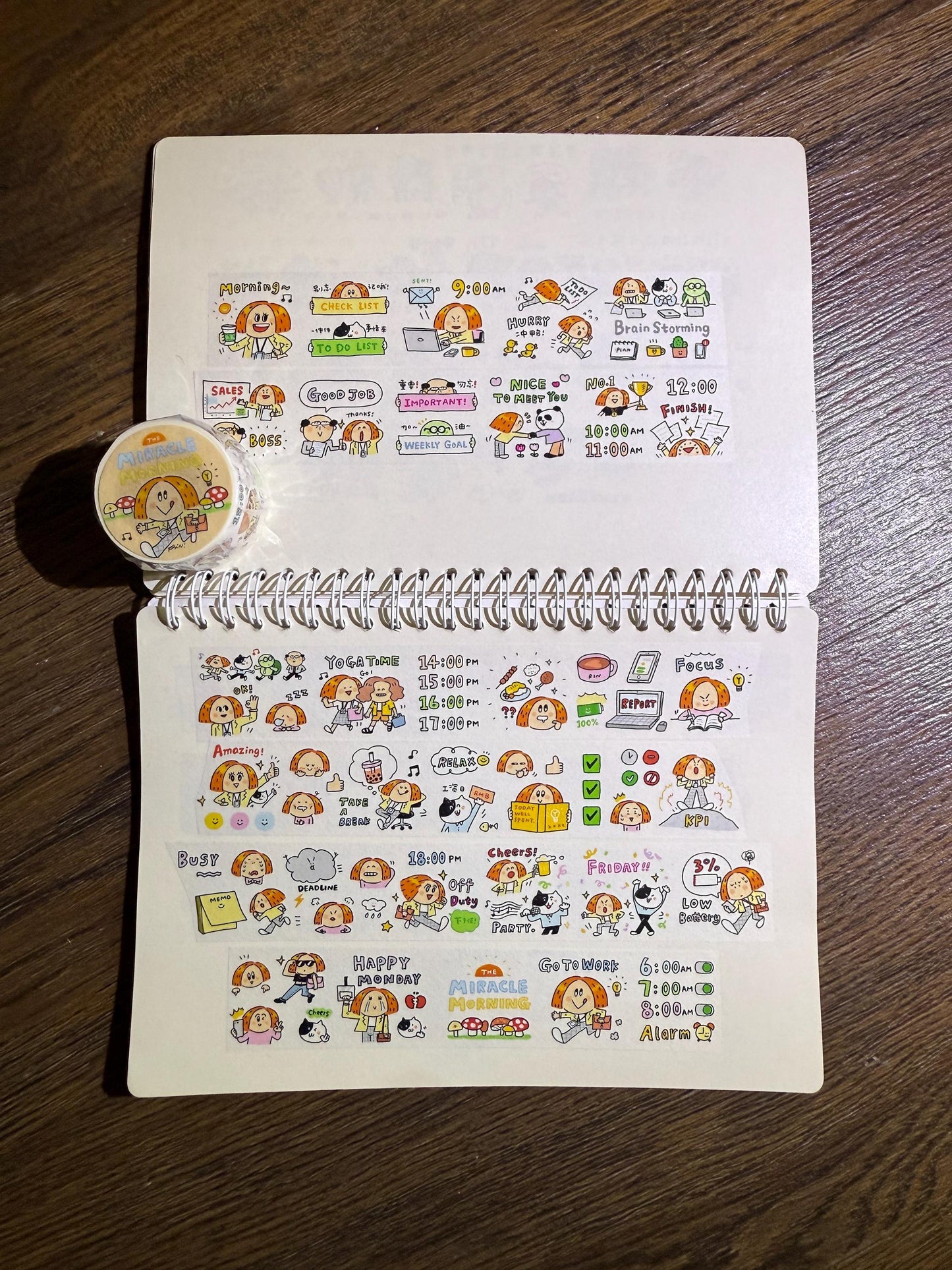 Kawaii Work Diary Washi Tape Roll - Office Life Washi from RiN! Studio