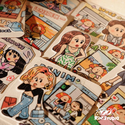 Fashion Girl Washi Tape: OOTD Planner, Kawaii Journal (V19)