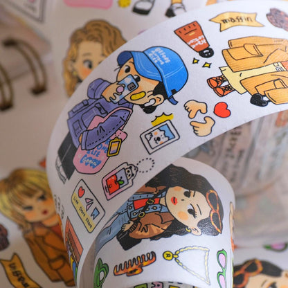 Bullet Journal Fashion Washi tape, OOTD Washi, Day Planner, Kawaii Journal Stickers, Outfit Washi, Winter & Fall Style, V37