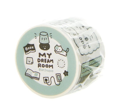 Kawaii Large Washi Tape Roll: Single Color, My dream room 3D Sticker, Scene sticker