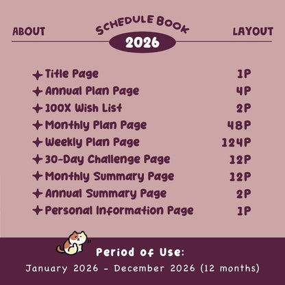 2026 Planner: B6 Schedule Book - Savour Every Moment