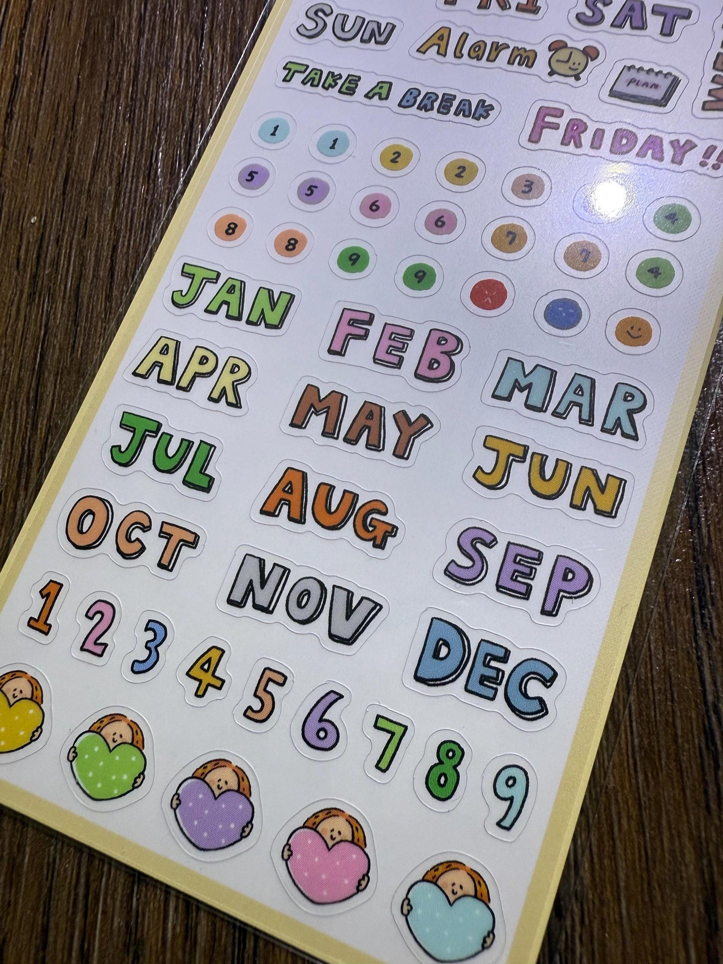 Small PVC Stickers - 'Today is the day!' Number Date Week sticker - vol 4