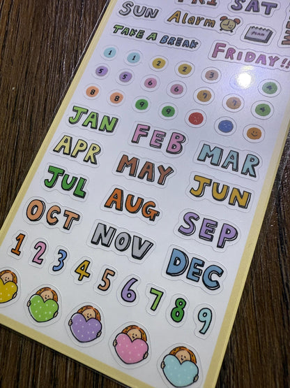 Small PVC Stickers - 'Today is the day!' Number Date Week sticker - vol 4
