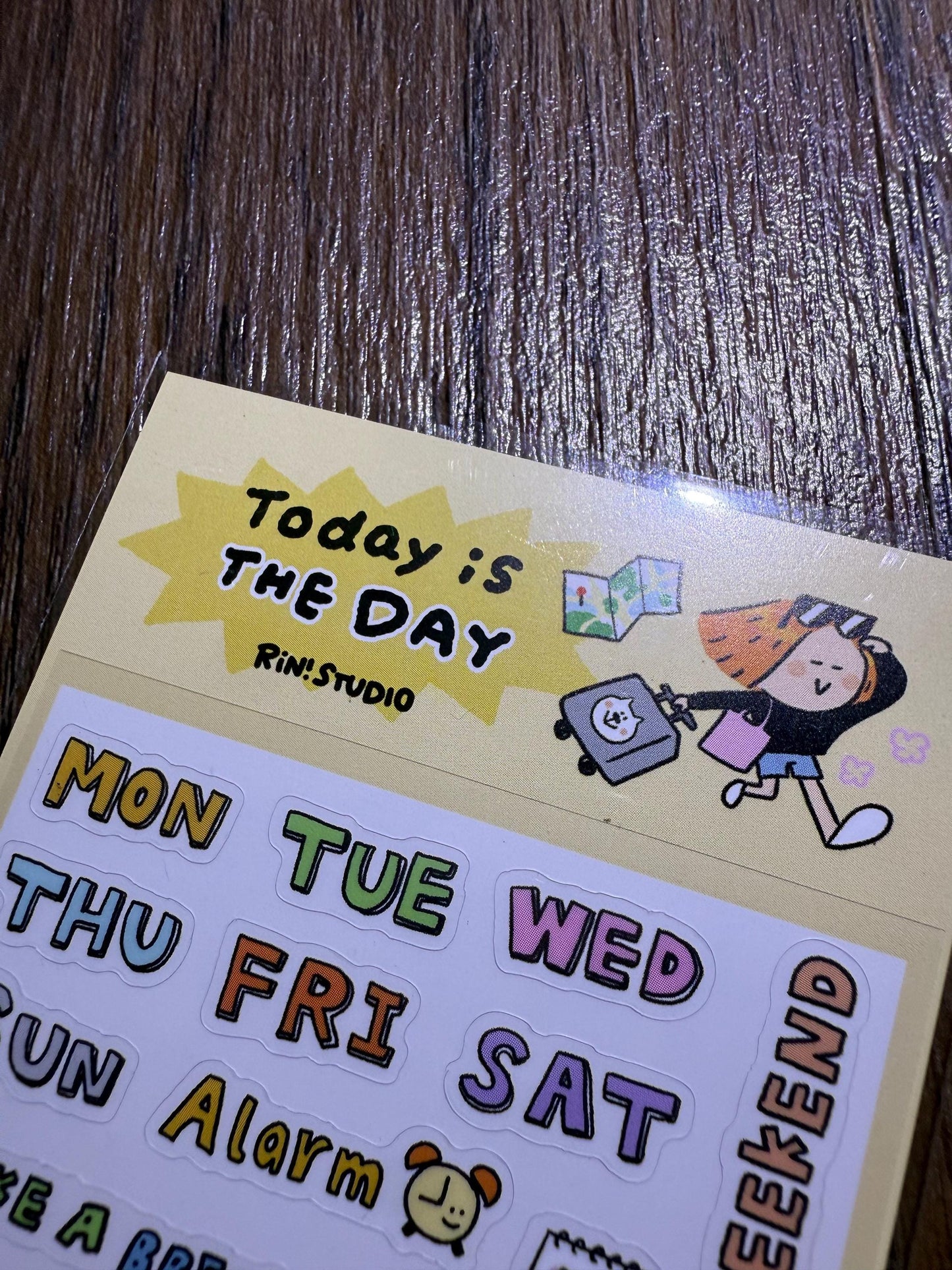 Small PVC Stickers - 'Today is the day!' Number Date Week sticker - vol 4