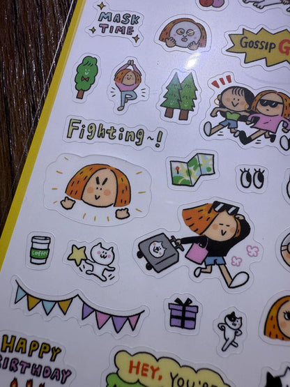 Kawaii PVC Stickers: Sketch Diary, Calendar Stickers