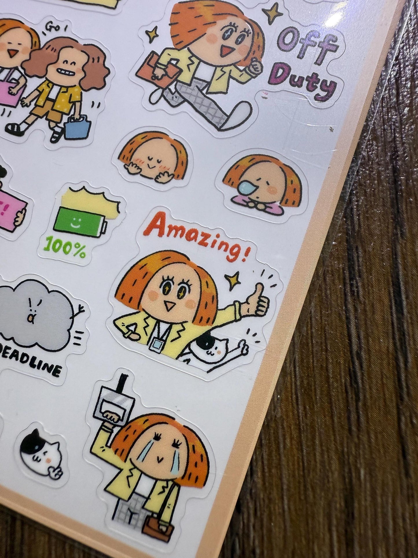 Kawaii PVC Stickers: Work Diary, Office Life Stickers
