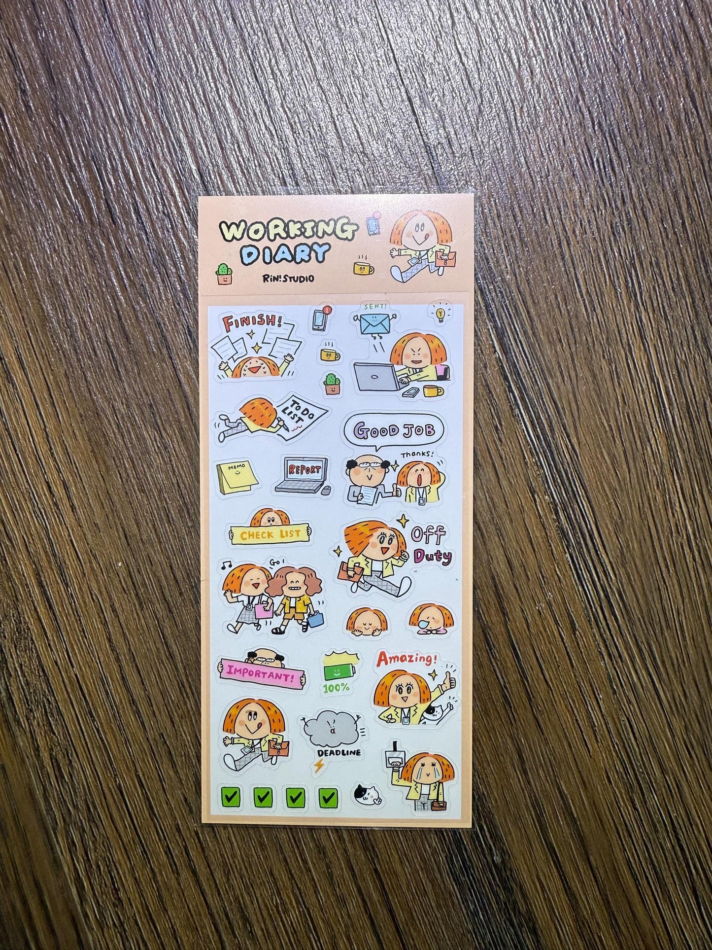 Kawaii PVC Stickers: Work Diary, Office Life Stickers