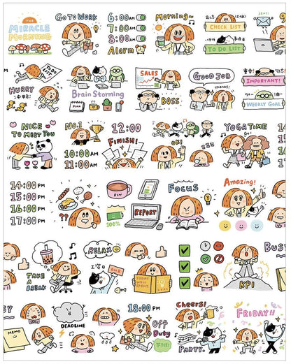 Kawaii Washi Tape Stickers: Work Diary, Office Life