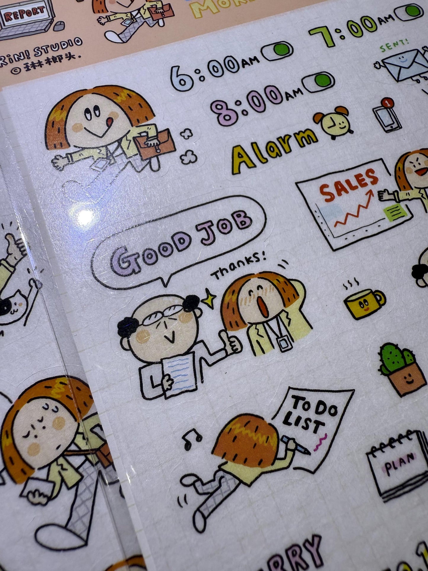 Kawaii Washi Tape Stickers: Work Diary, Office Life