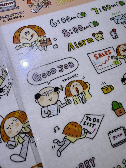 Kawaii Washi Tape Stickers: Work Diary, Office Life