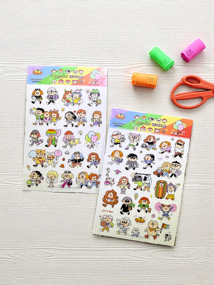 Kawaii Large Washi Tape Stickers: Crowd world, diversity sticker, Rainbow sticker, Pride Sticker, LGBT+ sticker
