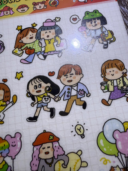 Kawaii Large Washi Tape Stickers: Crowd world, diversity sticker, Rainbow sticker, Pride Sticker, LGBT+ sticker