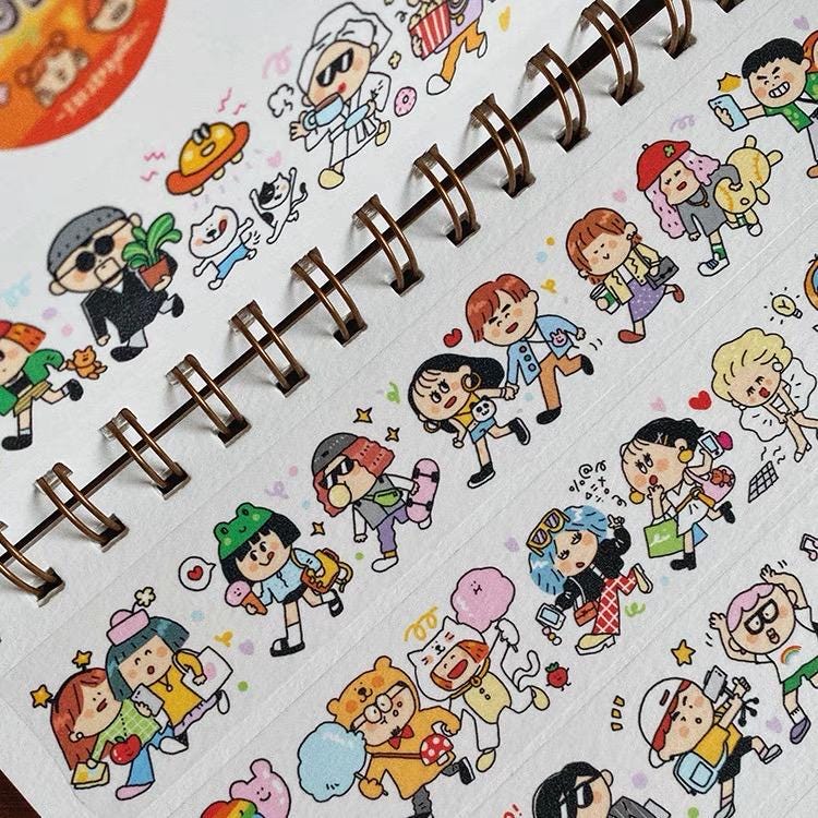 Kawaii Crowd World Washi Tape Roll: Rainbow & Pride Stickers