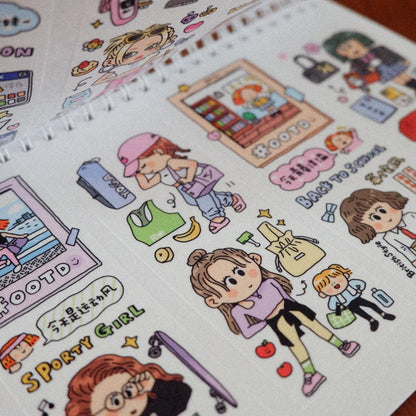 Fashion Girl Washi Tape: OOTD Planner, Kawaii Journal (V19)