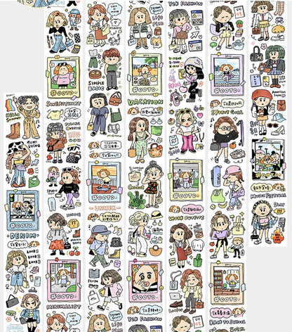 Fashion Girl Washi Tape: OOTD Planner, Kawaii Journal (V19)