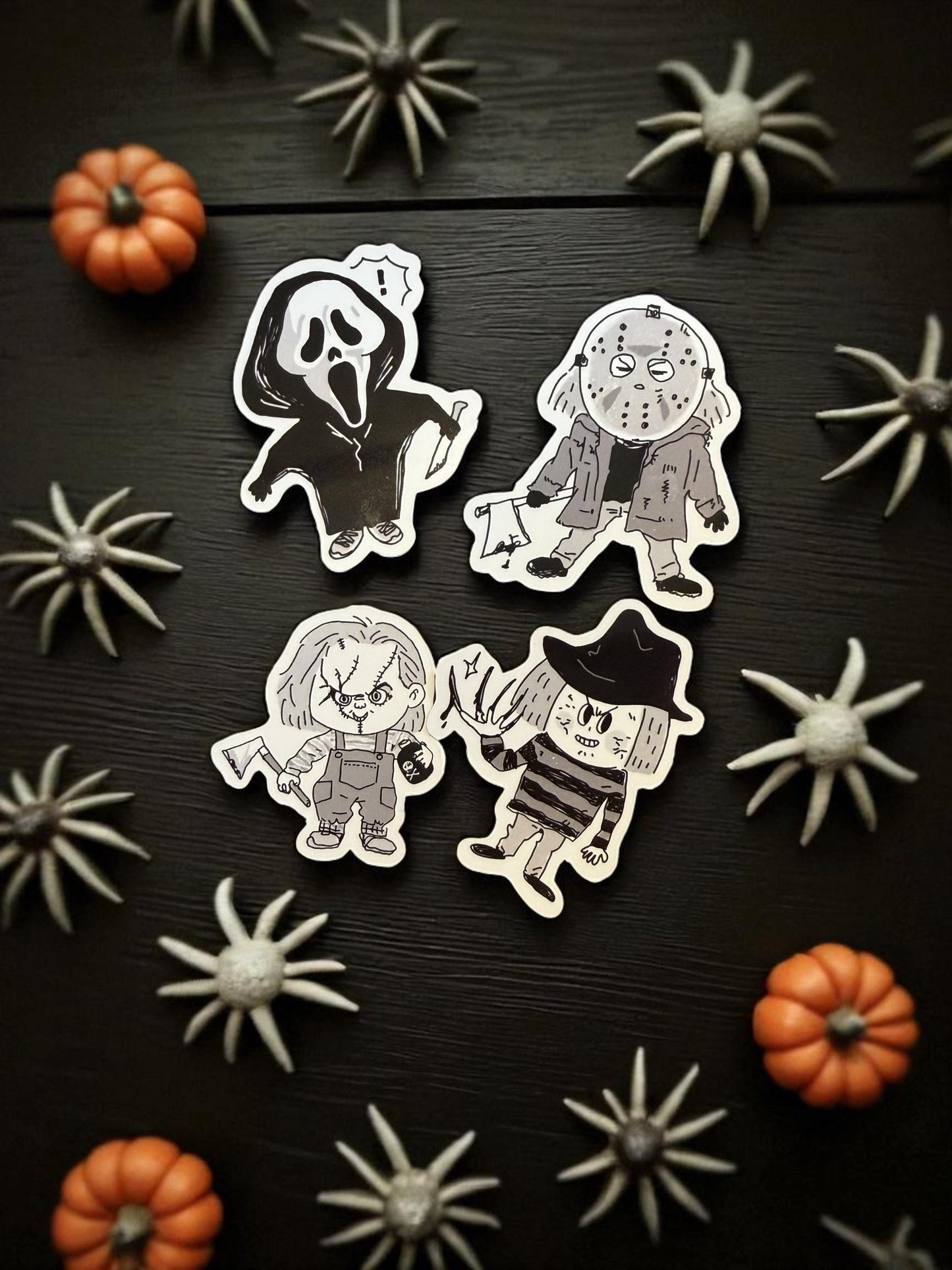 Halloween Vinyl Stickers, Horror Moive, Scream, Chucky, Friday the 13th, Freddy Krueger, Water Bottle Sticker