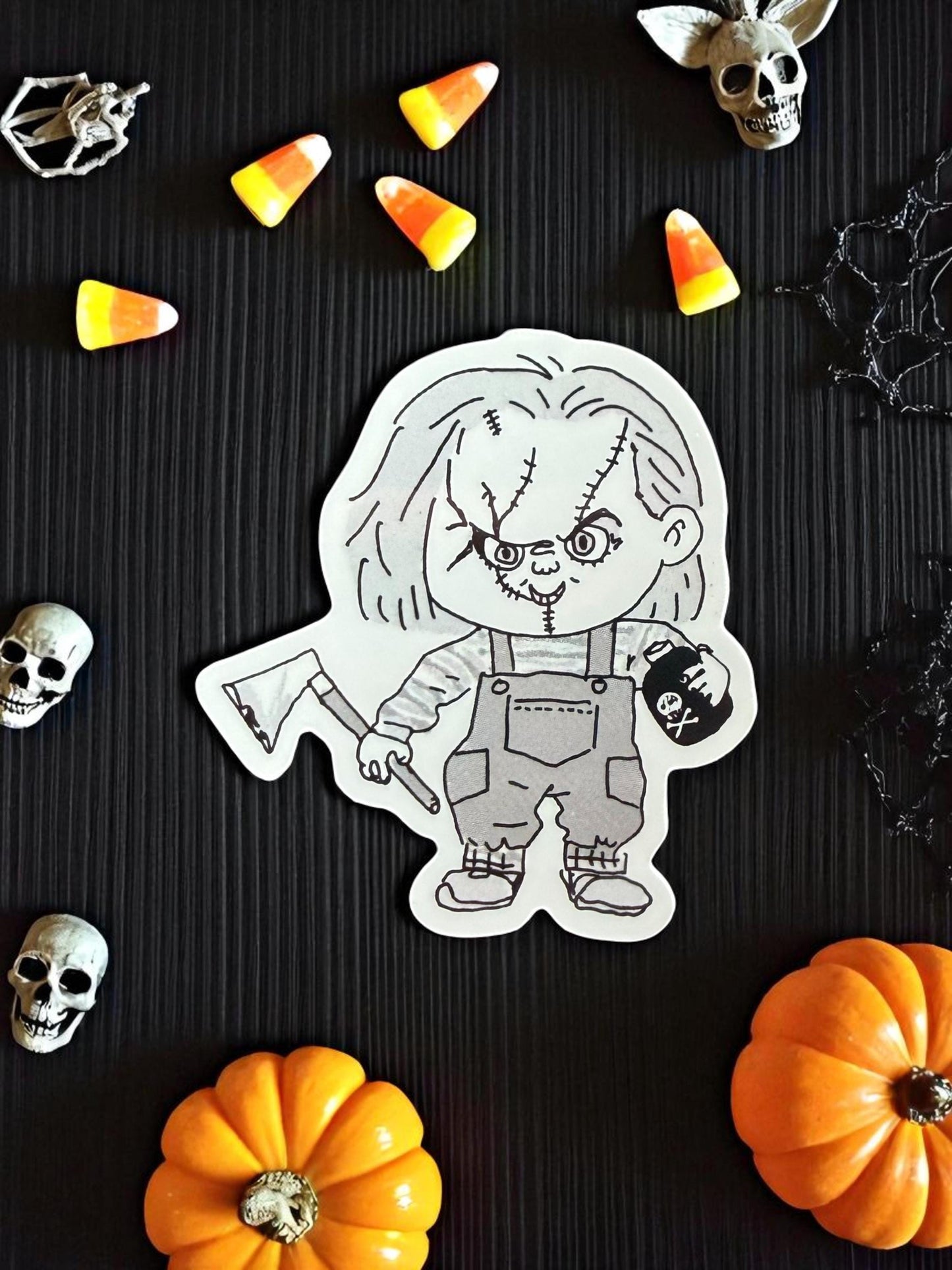 Halloween Vinyl Stickers, Horror Moive, Scream, Chucky, Friday the 13th, Freddy Krueger, Water Bottle Sticker