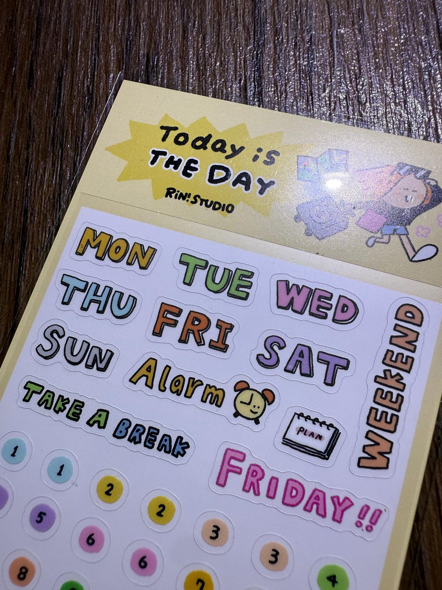 Small PVC Stickers - 'Today is the day!' Number Date Week sticker - vol 4