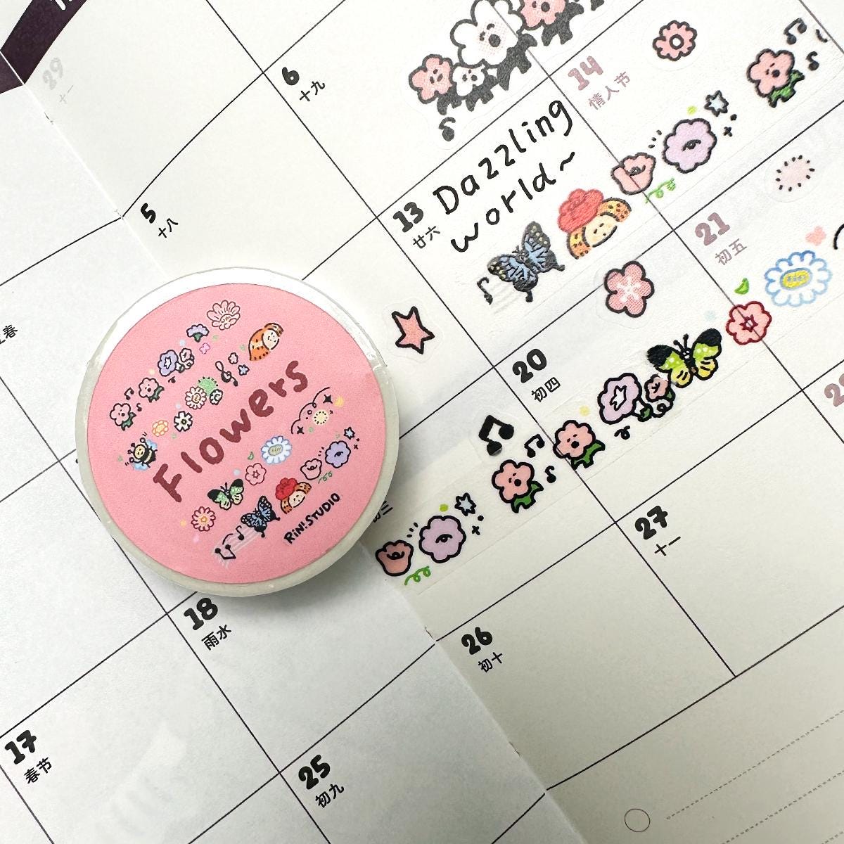 Flowers mini Washi Tape - RiN! Studio
