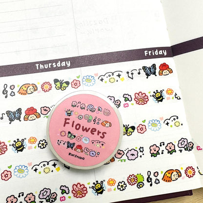 Flowers mini Washi Tape - RiN! Studio