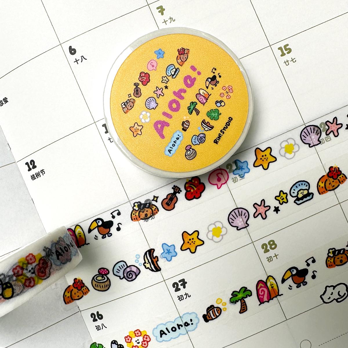 Aloha Hawaii mini Washi Tape - summer & beach vibe RiN! Studio