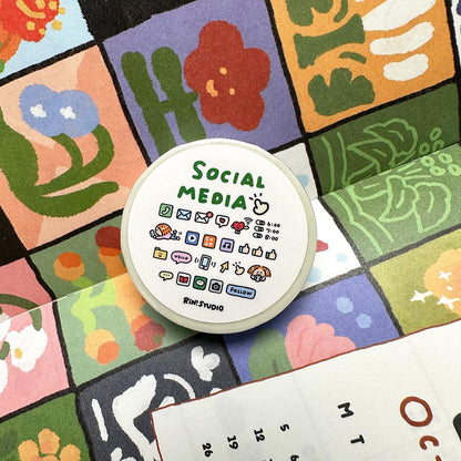 Social Media mini Washi Tape - on my phoe decoration tape RiN! Studio